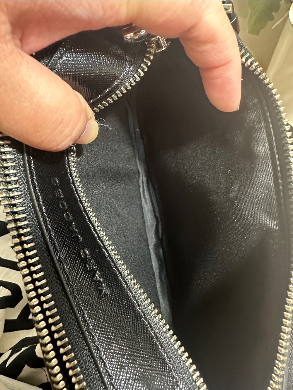 Marc Jacobs Black Crossbody Camera Bag with Checker Strap and Silver Hardware - Picture 6 of 7